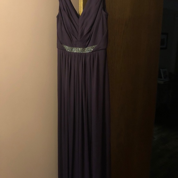 David's Bridal Bridesmaid Dress W11092 Plum - Picture 2 of 4